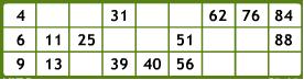 90 ball bingokaart